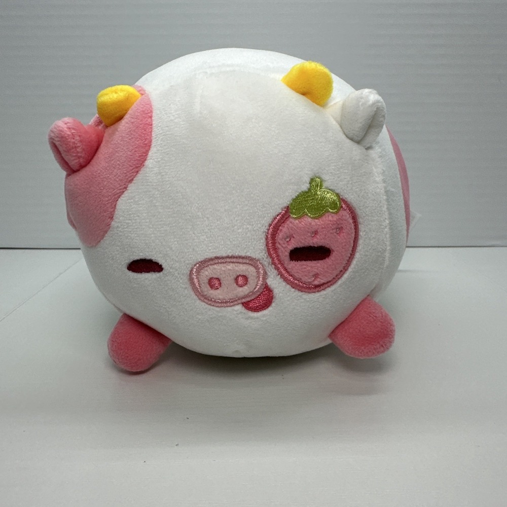 Mewaii Squishy Plush Strawberry Cow Pink White Pillow Plush 8"‎